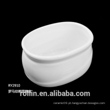 Porcelana fina porcelana branca Sugar Sachet Basin, Porcelain Sugar Basin